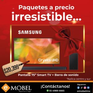 Samsung TV 75" 4K UHD Smart TV + Barra de Sonido